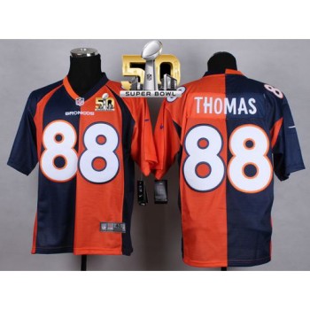 Broncos #88 Demaryius Thomas Orange/Navy Blue Super Bowl 50 Men's Stitched NFL Elite Split Jersey Broncos #88 Demaryius Thomas Orange/Navy Blue Super Bowl 50 Men's Stitched NFL Elite Split Jersey
