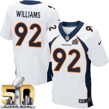 Broncos #92 Sylvester Williams White Super Bowl 50 Men's Stitched NFL New Elite Jersey Broncos #92 Sylvester Williams White Super Bowl 50 Men's Stitched NFL New Elite Jersey