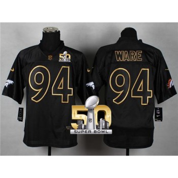 Broncos #94 DeMarcus Ware Black Gold No. Fashion Super Bowl 50 Men's Stitched NFL Elite Jersey Broncos #94 DeMarcus Ware Black Gold No. Fashion Super Bowl 50 Men's Stitched NFL Elite Jersey