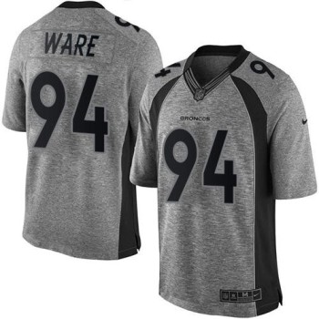 Broncos #94 DeMarcus Ware Gray Men's Stitched NFL Limited Gridiron Gray Jersey Broncos #94 DeMarcus Ware Gray Men's Stitched NFL Limited Gridiron Gray Jersey