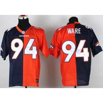 Broncos #94 DeMarcus Ware Orange/Navy Blue Men's Stitched NFL Elite Split Jersey Broncos #94 DeMarcus Ware Orange/Navy Blue Men's Stitched NFL Elite Split Jersey
