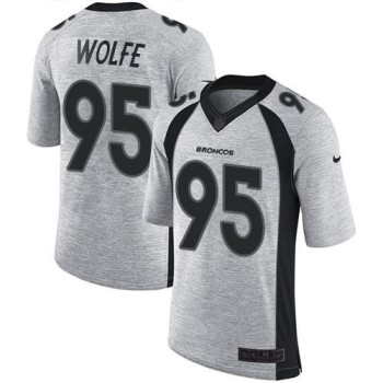 Broncos #95 Derek Wolfe Gray Men's Stitched NFL Limited Gridiron Gray II Jersey Broncos #95 Derek Wolfe Gray Men's Stitched NFL Limited Gridiron Gray II Jersey