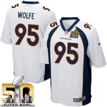 Broncos #95 Derek Wolfe White Super Bowl 50 Youth Stitched NFL New Elite Jersey Broncos #95 Derek Wolfe White Super Bowl 50 Youth Stitched NFL New Elite Jersey