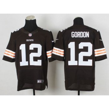 Browns #12 Josh Gordon Brown Team Color Men's Stitched NFL Elite Jersey Browns #12 Josh Gordon Brown Team Color Men's Stitched NFL Elite Jersey