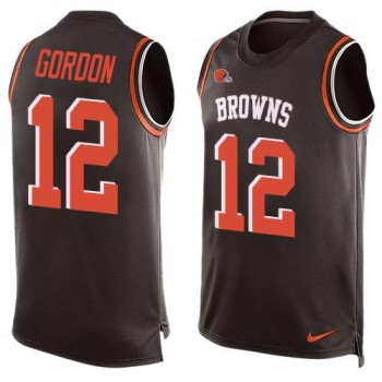 Browns #12 Josh Gordon Brown Team Color Men's Stitched NFL Limited Tank Top Jersey Browns #12 Josh Gordon Brown Team Color Men's Stitched NFL Limited Tank Top Jersey