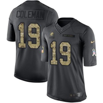 Browns #19 Corey Coleman Black Men's Stitched NFL Limited 2016 Salute to Service Jersey Browns #19 Corey Coleman Black Men's Stitched NFL Limited 2016 Salute to Service Jersey