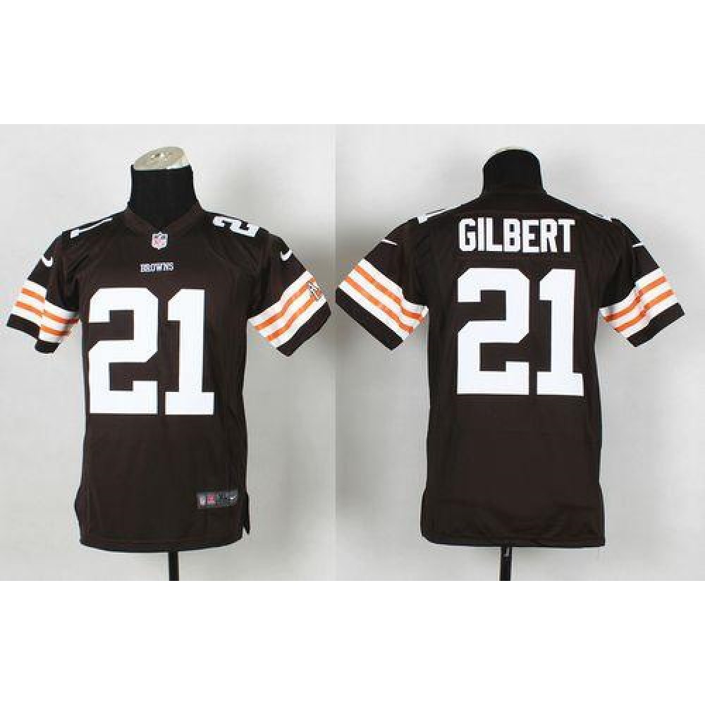 Browns #21 Justin Gilbert Brown Team Color Youth Stitched NFL Elite Jersey