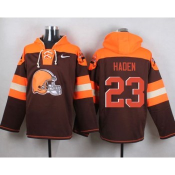Browns #23 Joe Haden Brown Player Pullover NFL Hoodie Browns #23 Joe Haden Brown Player Pullover NFL Hoodie