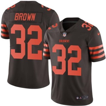 Browns #32 Jim Brown Brown Men's Stitched NFL Limited Rush Jersey Browns #32 Jim Brown Brown Men's Stitched NFL Limited Rush Jersey