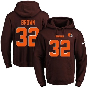 Browns #32 Jim Brown Brown Name & Number Pullover NFL Hoodie Browns #32 Jim Brown Brown Name & Number Pullover NFL Hoodie
