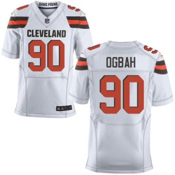 Browns #90 Emmanuel Ogbah White Men's Stitched NFL New Elite Jersey Browns #90 Emmanuel Ogbah White Men's Stitched NFL New Elite Jersey