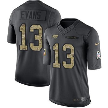 Buccaneers #13 Mike Evans Black Men's Stitched NFL Limited 2016 Salute to Service Jersey Buccaneers #13 Mike Evans Black Men's Stitched NFL Limited 2016 Salute to Service Jersey