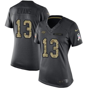 Buccaneers #13 Mike Evans Black Women's Stitched NFL Limited 2016 Salute to Service Jersey Buccaneers #13 Mike Evans Black Women's Stitched NFL Limited 2016 Salute to Service Jersey