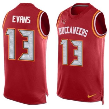 Buccaneers #13 Mike Evans Red Team Color Men's Stitched NFL Limited Tank Top Jersey Buccaneers #13 Mike Evans Red Team Color Men's Stitched NFL Limited Tank Top Jersey