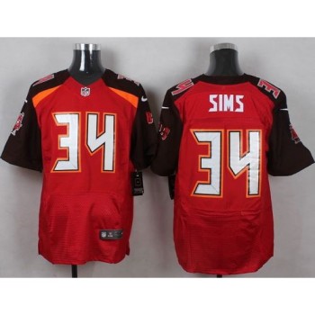 Buccaneers #34 Charles Sims Red Team Color Men's Stitched NFL New Elite Jersey Buccaneers #34 Charles Sims Red Team Color Men's Stitched NFL New Elite Jersey