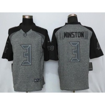 Buccaneers #3 Jameis Winston Gray Men's Stitched NFL Limited Gridiron Gray Jersey Buccaneers #3 Jameis Winston Gray Men's Stitched NFL Limited Gridiron Gray Jersey
