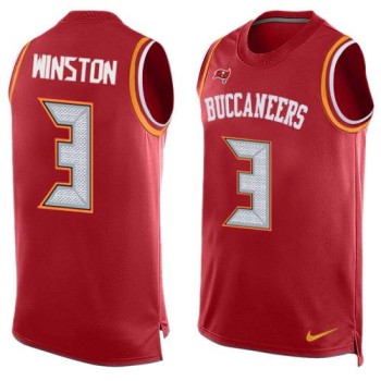 Buccaneers #3 Jameis Winston Red Team Color Men's Stitched NFL Limited Tank Top Jersey Buccaneers #3 Jameis Winston Red Team Color Men's Stitched NFL Limited Tank Top Jersey