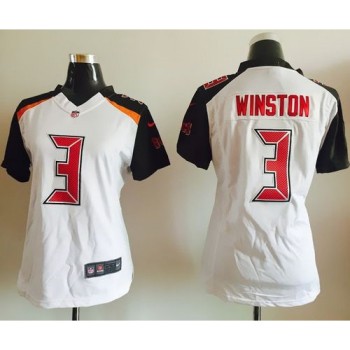 Buccaneers #3 Jameis Winston White Women's Stitched NFL New Elite Jersey Buccaneers #3 Jameis Winston White Women's Stitched NFL New Elite Jersey