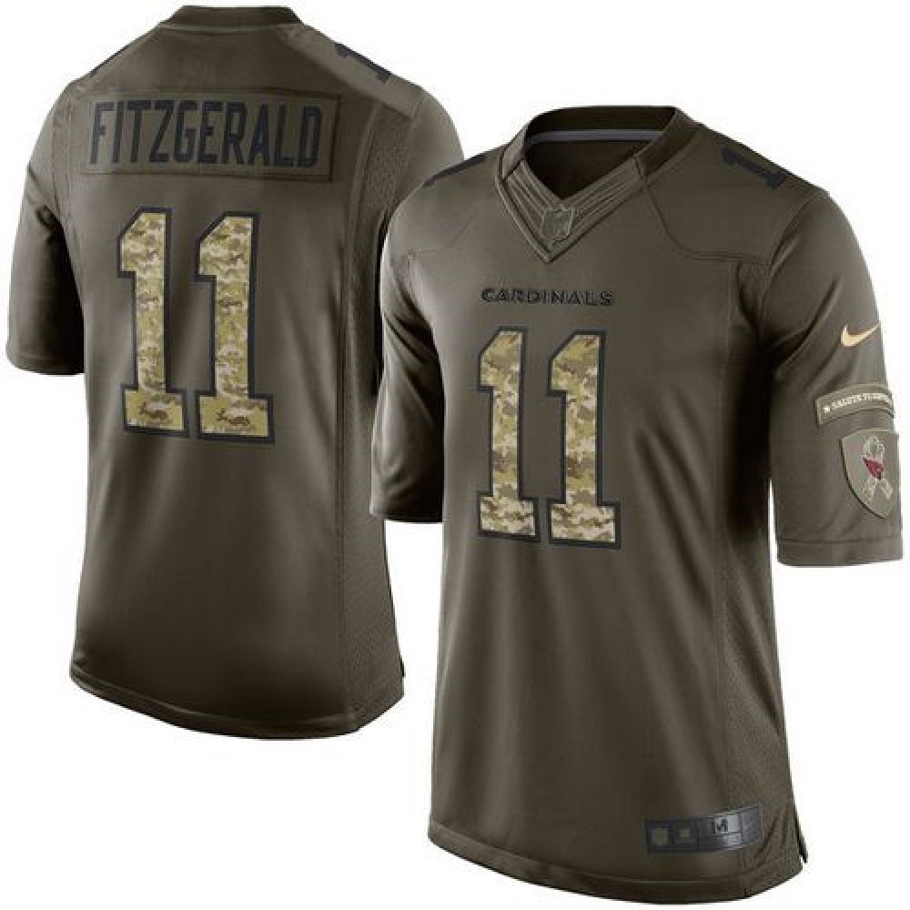 Cardinals #11 Larry Fitzgerald Green Youth Stitched NFL Limited Salute to Service Jersey