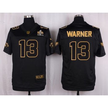 Cardinals #13 Kurt Warner Black Pro Line Gold Collection Men's Stitched NFL Elite Jersey Cardinals #13 Kurt Warner Black Pro Line Gold Collection Men's Stitched NFL Elite Jersey