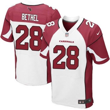 Cardinals #28 Justin Bethel White Men's Stitched NFL Elite Jersey Cardinals #28 Justin Bethel White Men's Stitched NFL Elite Jersey