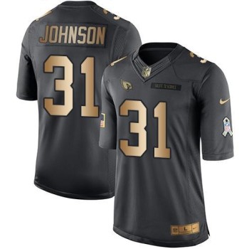 Cardinals #31 David Johnson Black Men's Stitched NFL Limited Gold Salute To Service Jersey Cardinals #31 David Johnson Black Men's Stitched NFL Limited Gold Salute To Service Jersey