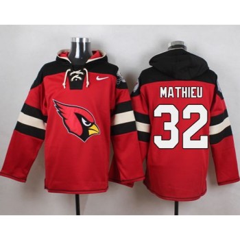 Cardinals #32 Tyrann Mathieu Red Player Pullover NFL Hoodie Cardinals #32 Tyrann Mathieu Red Player Pullover NFL Hoodie
