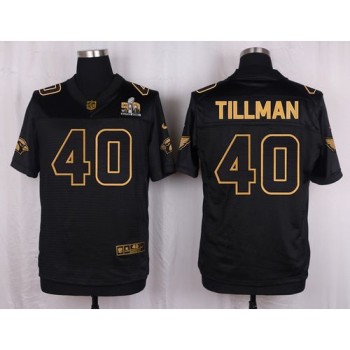 Cardinals #40 Pat Tillman Black Pro Line Gold Collection Men's Stitched NFL Elite Jersey Cardinals #40 Pat Tillman Black Pro Line Gold Collection Men's Stitched NFL Elite Jersey