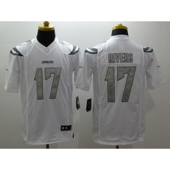 Chargers #17 Philip Rivers White Men's Stitched NFL Limited Platinum Jersey Chargers #17 Philip Rivers White Men's Stitched NFL Limited Platinum Jersey