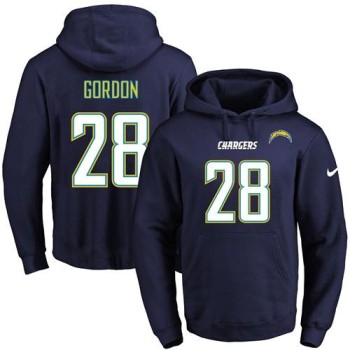 Chargers #28 Melvin Gordon Navy Blue Name & Number Pullover NFL Hoodie Chargers #28 Melvin Gordon Navy Blue Name & Number Pullover NFL Hoodie