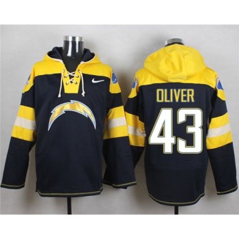 Chargers #43 Branden Oliver Navy Blue Player Pullover NFL Hoodie Chargers #43 Branden Oliver Navy Blue Player Pullover NFL Hoodie