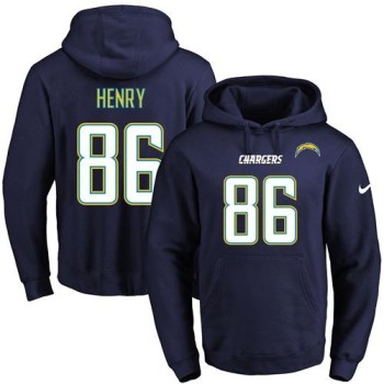Chargers #86 Hunter Henry Navy Blue Name & Number Pullover NFL Hoodie Chargers #86 Hunter Henry Navy Blue Name & Number Pullover NFL Hoodie