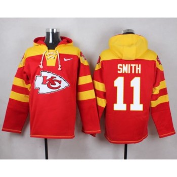 Chiefs #11 Alex Smith Red Player Pullover NFL Hoodie Chiefs #11 Alex Smith Red Player Pullover NFL Hoodie