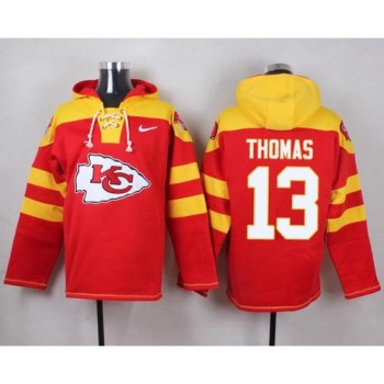 Chiefs #13 De'Anthony Thomas Red Player Pullover NFL Hoodie Chiefs #13 De'Anthony Thomas Red Player Pullover NFL Hoodie