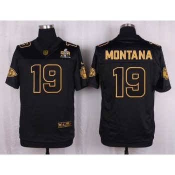 Chiefs #19 Joe Montana Black Men's Stitched NFL Elite Pro Line Gold Collection Jersey Chiefs #19 Joe Montana Black Men's Stitched NFL Elite Pro Line Gold Collection Jersey