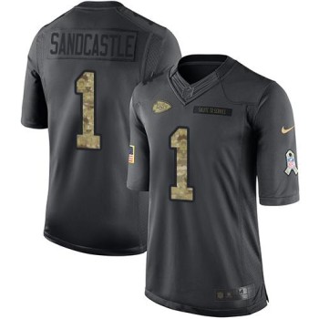 Chiefs #1 Leon Sandcastle Black Men's Stitched NFL Limited 2016 Salute to Service Jersey Chiefs #1 Leon Sandcastle Black Men's Stitched NFL Limited 2016 Salute to Service Jersey