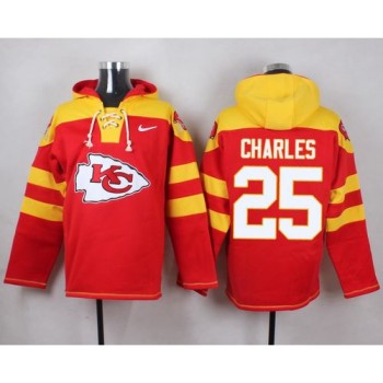 Chiefs #25 Jamaal Charles Red Player Pullover NFL Hoodie Chiefs #25 Jamaal Charles Red Player Pullover NFL Hoodie