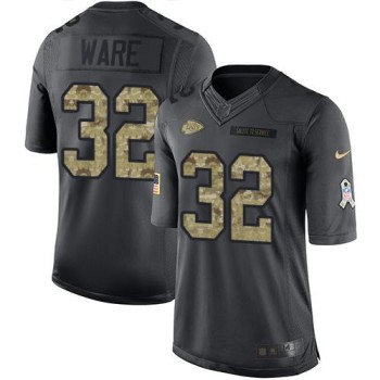 Chiefs #32 Spencer Ware Black Youth Stitched NFL Limited 2016 Salute to Service Jersey