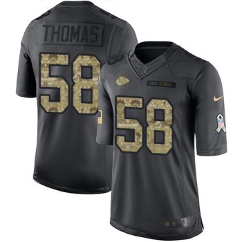 Chiefs #58 Derrick Thomas Black Men's Stitched NFL Limited 2016 Salute to Service Jersey