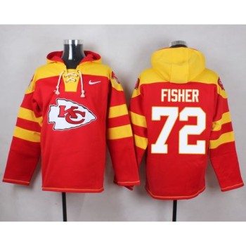 Chiefs #72 Eric Fisher Red Player Pullover NFL Hoodie Chiefs #72 Eric Fisher Red Player Pullover NFL Hoodie
