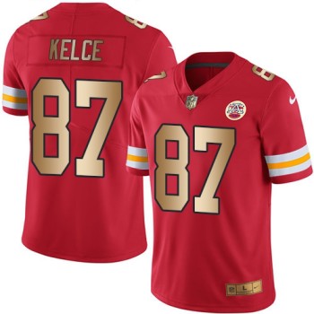 Chiefs #87 Travis Kelce Red Men's Stitched NFL Limited Gold Rush Jersey Chiefs #87 Travis Kelce Red Men's Stitched NFL Limited Gold Rush Jersey
