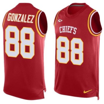 Chiefs #88 Tony Gonzalez Red Team Color Men's Stitched NFL Limited Tank Top Jersey