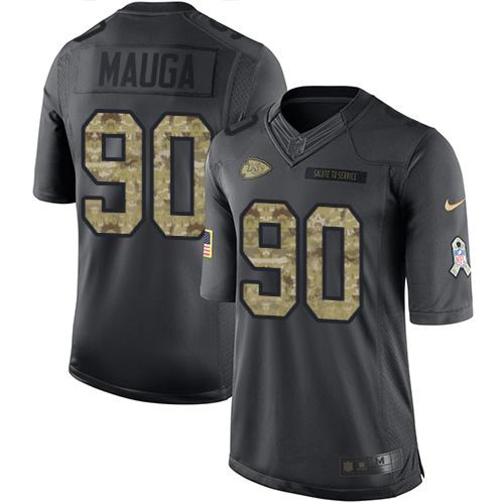 Chiefs #90 Josh Mauga Black Men's Stitched NFL Limited 2016 Salute to Service Jersey