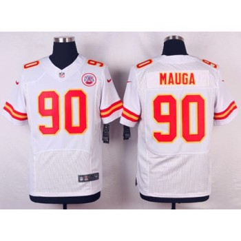 Chiefs #90 Josh Mauga White Men's Stitched NFL Elite Jersey