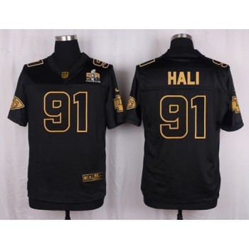 Chiefs #91 Tamba Hali Black Men's Stitched NFL Elite Pro Line Gold Collection Jersey