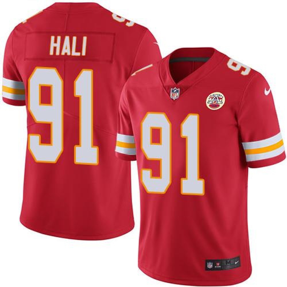 Chiefs #91 Tamba Hali Red Men's Stitched NFL Limited Rush Jersey