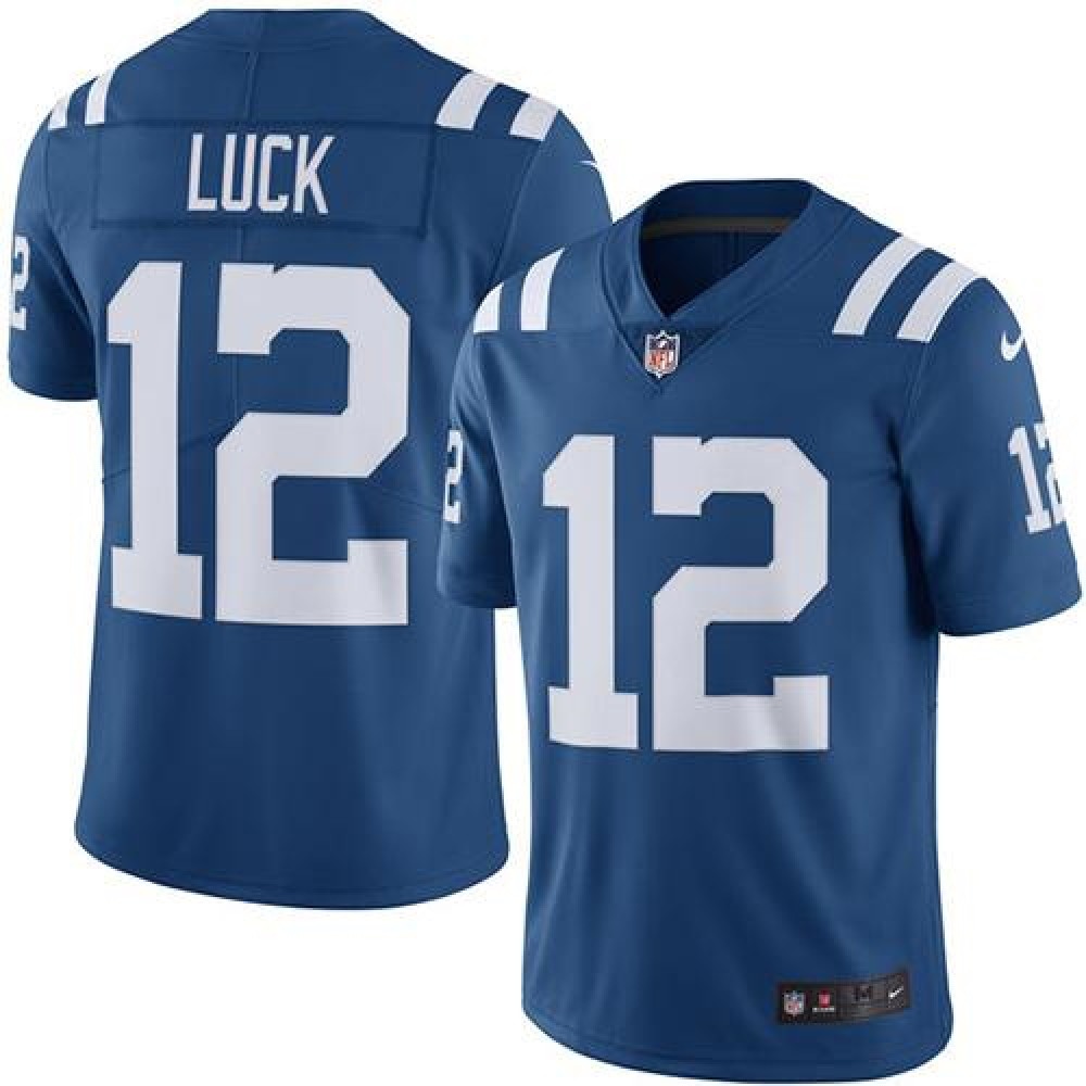 Colts #12 Andrew Luck Royal Blue Youth Stitched NFL Limited Rush Jersey