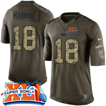 Colts #18 Peyton Manning Green Super Bowl XLI Men's Stitched NFL Limited Salute to Service Jersey Colts #18 Peyton Manning Green Super Bowl XLI Men's Stitched NFL Limited Salute to Service Jersey