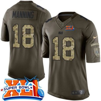 Colts #18 Peyton Manning Green Super Bowl XLI Youth Stitched NFL Limited Salute to Service Jersey Colts #18 Peyton Manning Green Super Bowl XLI Youth Stitched NFL Limited Salute to Service Jersey