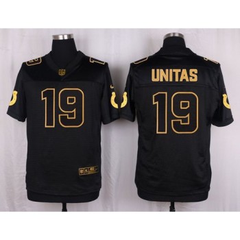 Colts #19 Johnny Unitas Black Men's Stitched NFL Elite Pro Line Gold Collection Jersey Colts #19 Johnny Unitas Black Men's Stitched NFL Elite Pro Line Gold Collection Jersey
